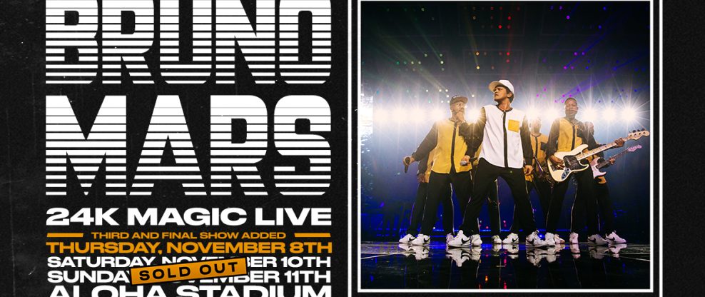 Bruno Mars Adds Historic 3rd Hawaii Show Following 2 Sold-Out Dates At Aloha Stadium