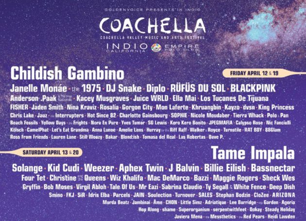 Coachella 2019 lineup: Ariana Grande, Childish Gambino and Tame Impala To Headline