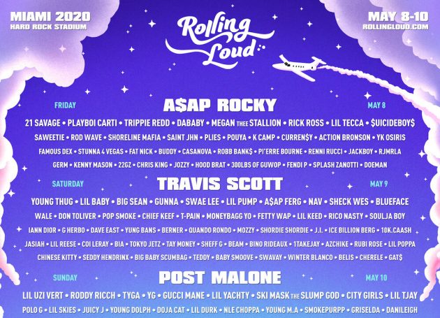 Rolling Loud Miami Announces Stacked 2020 Lineup Ft. Post Malone, Travis Scott, A$AP Rocky, 21 Savage & More