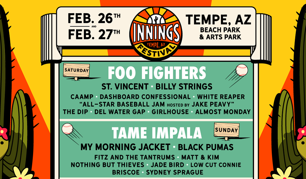 Innings Festival 2022 To Feature Foo Fighters, Tame Impala, Roger Clemens -  Pollstar News