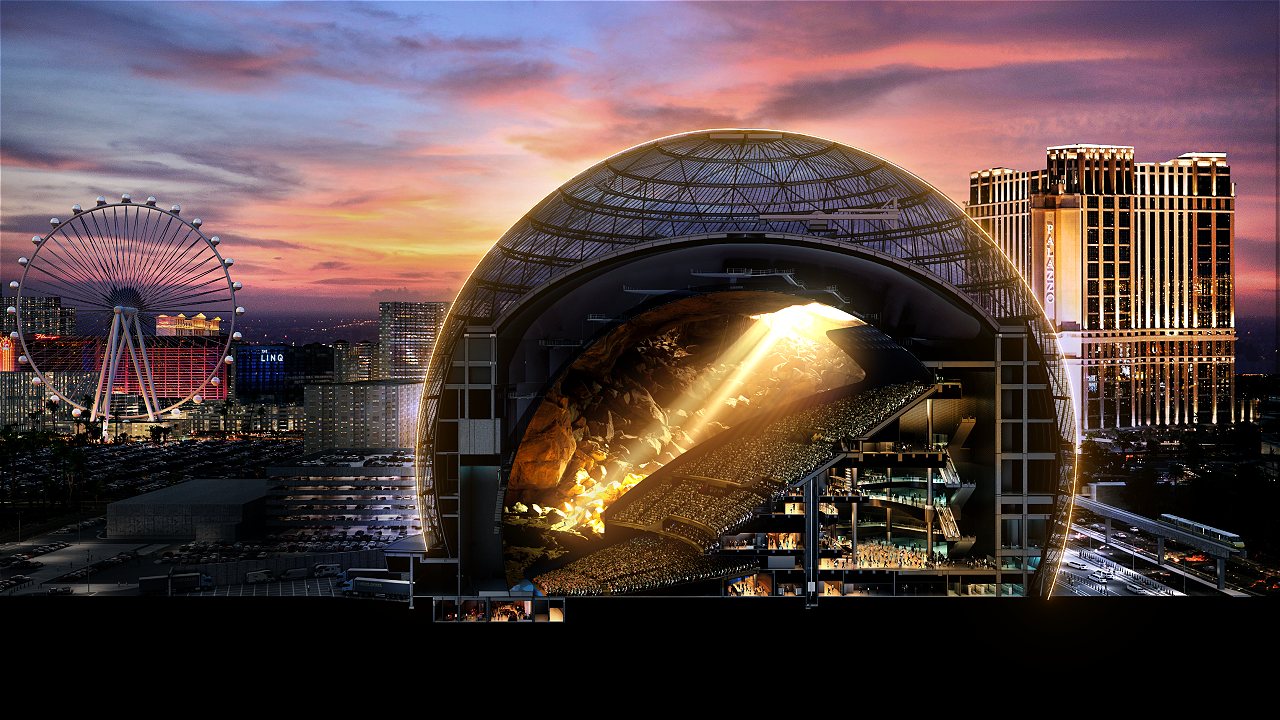 This futuristic entertainment venue in Las Vegas is the world's largest  spherical structure