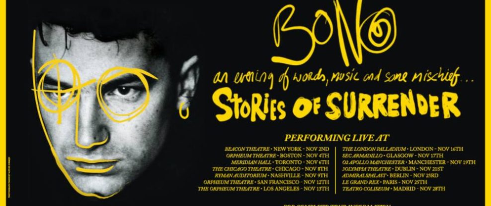 Penguin Random House and Live Nation Announce Bono 'Stories of Surrender' Book Tour