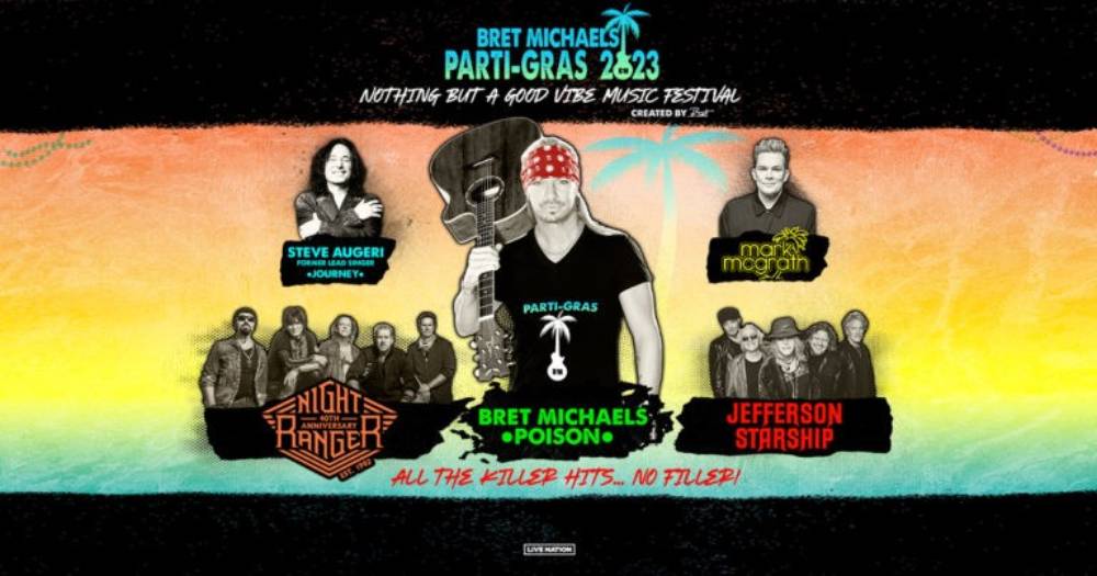 Bret Michaels Announces 2023 Parti-Gras Tour With Night Ranger and Jefferson Starship