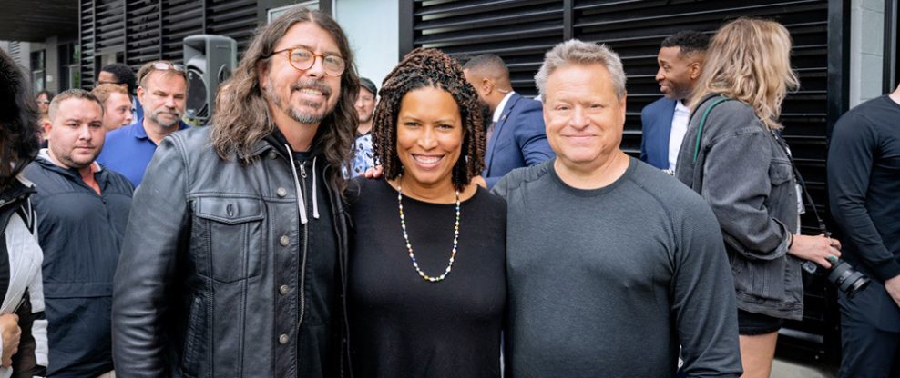 The Foo Fighters' Dave Grohl, Washington D.C. Mayor Muriel Bowser, and I.M.P. Chairman Seth Hurwitz.