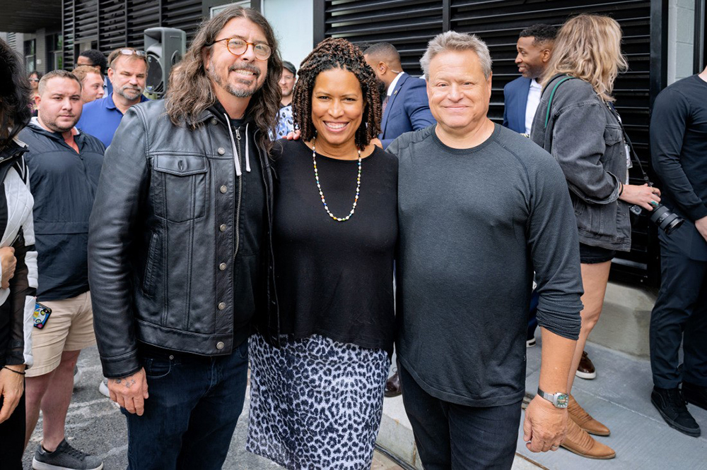 The Foo Fighters' Dave Grohl, Washington D.C. Mayor Muriel Bowser, and I.M.P. Chairman Seth Hurwitz.