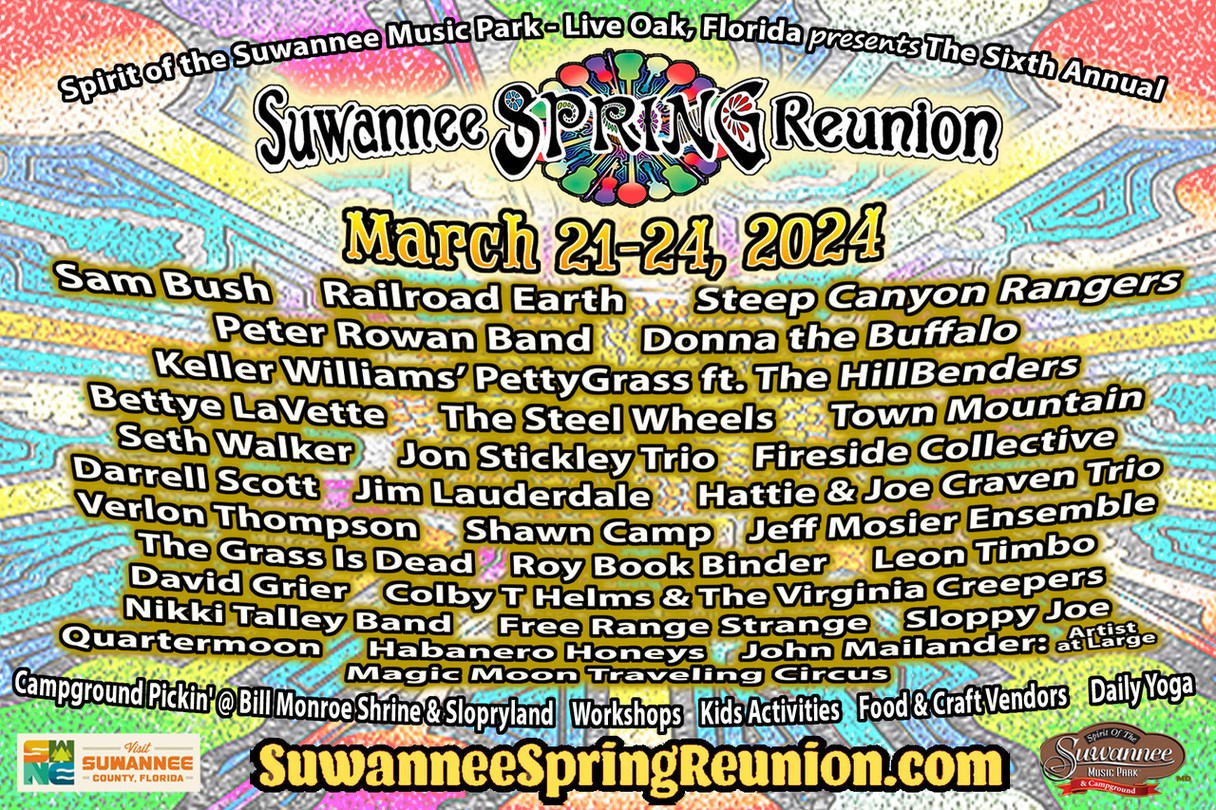 The Lineup Announced For Suwannee Spring Reunion 2024 - CelebrityAccess