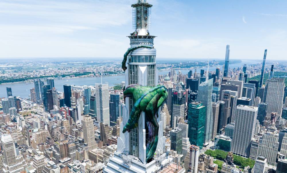 House Of The Dragon Comes To NYC As 270-foot Vhagar Coils Around The Empire State Building's Mast