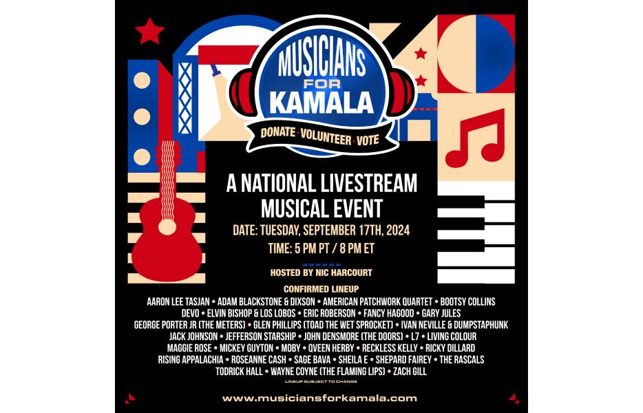 Beats To Ballots: Musicians For Kamala Livestream Set For September 17