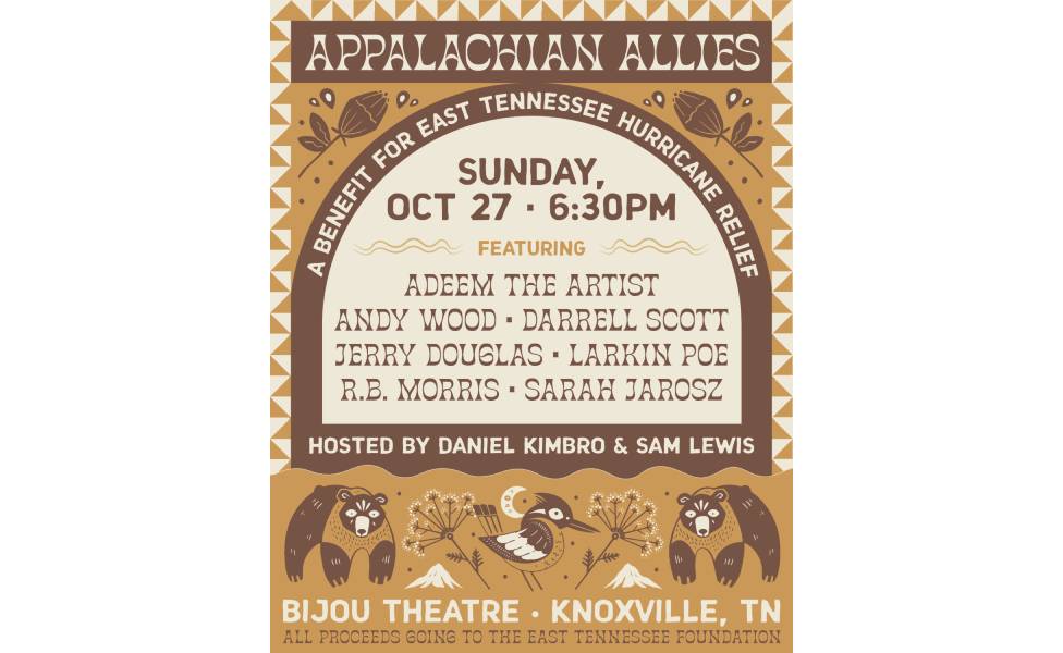 Appalachian Allies Announce Benefit Concert For East Tennessee Hurricane Relief