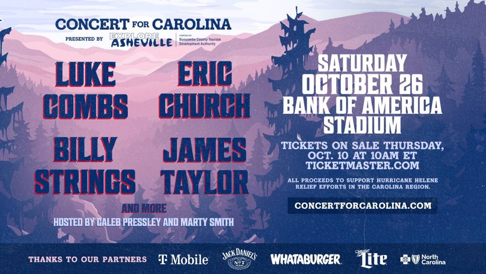 Explore Asheville Presents 'Concert For Carolina' With James Taylor, Eric Church And More