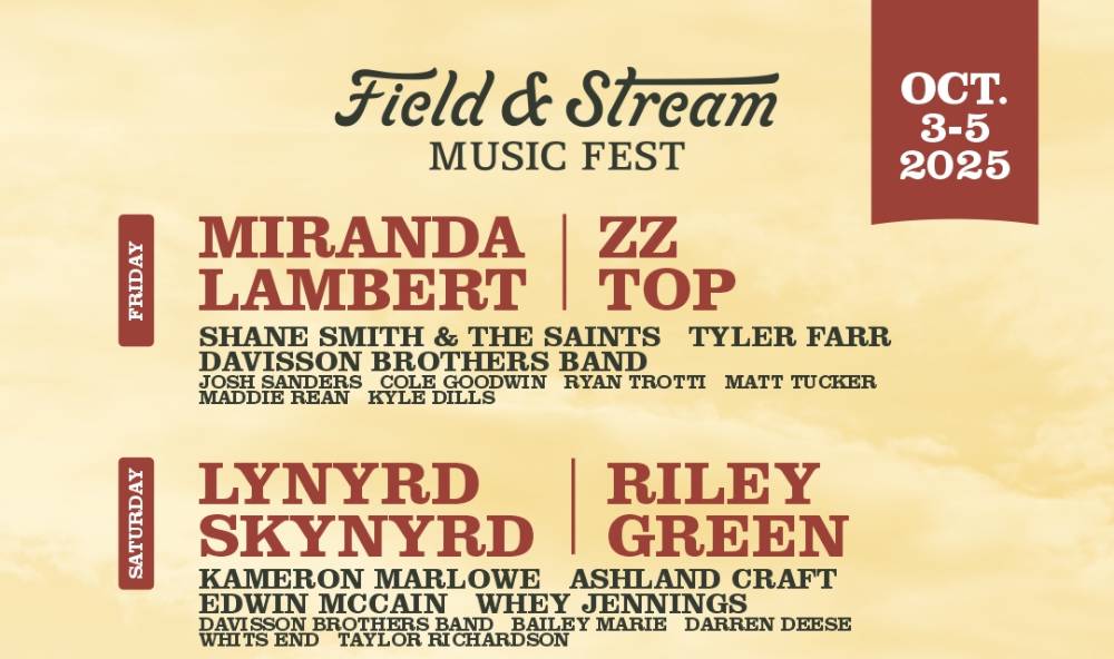 Field & Stream Music Festival Announces Lineup With Eric Church, Miranda Lambert & More